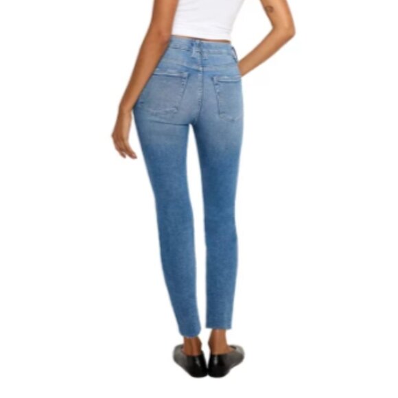 Good American Straight Leg Cropped Jeans Size 14-18 - Picture 3 of 9